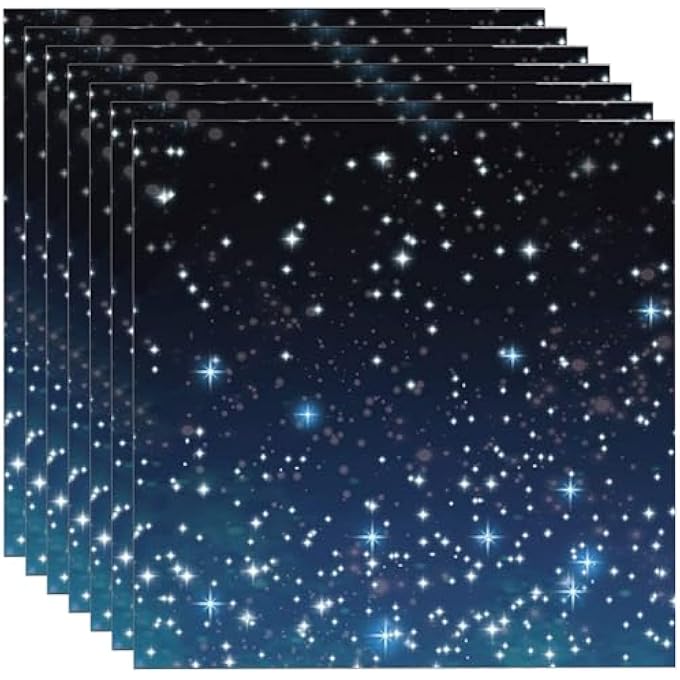 STARRY SKY BIRTHDAY NAPKINS, PACK OF 20 BLUE SPACE PARTY NAPKINS, TABLE DECORATION, 33 X 33 CM PAPER NAPKINS, CHILDREN'S BIRTHDAY PARTY ACCESSORIES FOR GALAXY DECORATION, TABLE NAPKIN - Image 1